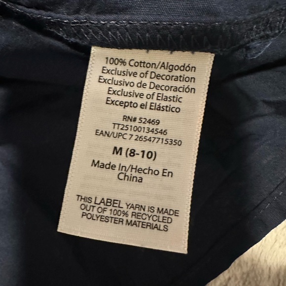 Time and Tru Women's Smocked Bodice V-Neck Eyelet Ruffle Top - Picture 7 of 9